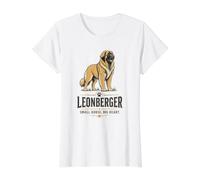 Leonberger Petit Cheval géant Grand cœur Propriétaire de Race de Chien T-Shirt Graphique avec Valeur, Femme, Blanc, M