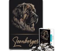 Leonberger Portrait Puzzle en Bois 1000 pièces, Jeu De Réflexion | Cadeau puzzle - indices de couleur et de forme pour organiser le montage le w nd.
