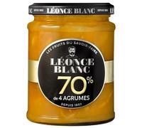 LEONCE BLANC - Confiture 4 Agrumes 70% - Saveur intense - 320g - Idéale pour le petit déjeuner - Délicieuse et fruitée - Epicerie sucrée de qualité - Lot De 4