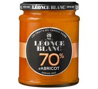 LEONCE BLANC Confiture d'Abricot 70% de Fruit - Pot en Verre 320 g - Préparation Artisanale au Goût Intense - Lot de 3