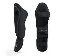 Leone1947 Protège-tibias Black Edition – forme anatomique, fermeture velcro et élastiques – Noir, Taille S