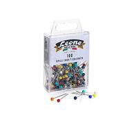 Leone Dell'Era 100 épingles INOX Lion Dell'Era avec tête en Plastique colorée, 60 x 32 -Boîte à Suspendre, Coloris Assortis, mm. 0,6 x 32, Set Pièces