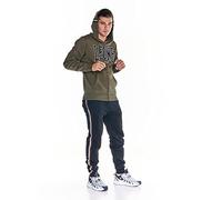 LEONE - Survêtement pour homme avec capuche Full Zip Earth Tones, Olive Green-Black (2809), S