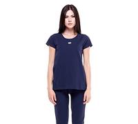 LEONE - T-shirt femme manches courtes col rond basique, Bleu marine (10)., M