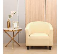 LEONEBEBE Housse de Chaise de Club, Housse de Chaise en Tub Extensible avec Fond élastique Universel en Tissu pour Fauteuil de Bar, comptoir de Salon (Beige)