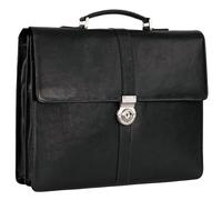 Leonhard Heyden Bergamo Attaché-case Cuir véritable 40 cm Compartiment ordinateur noir