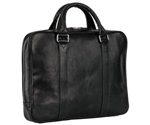 Leonhard Heyden Bergamo Porte-documents en cuir 38 cm Compartiment pour ordinateur portable noir