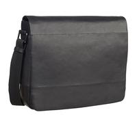 Leonhard Heyden Hamburg Porte-documents Messenger Cuir véritable 38 cm Compartiment ordinateur noir