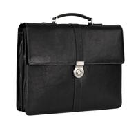 Leonhard Heyden Bergamo Porte-documents en cuir 40 cm Compartiment pour ordinateur portable noir
