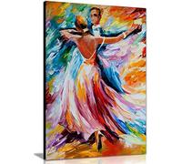Leonid Afremovღ Peinture à l'huile abstraite Art mural Décoration de la maison, Dance Under the Rain, 61x41 cm (24x16in)