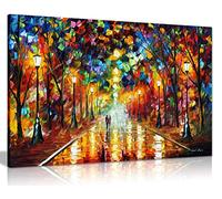 Leonid Afremovღ Peinture à l'huile abstraite Art mural Décoration de la maison, Dance Under the Rain, 61x41 cm (24x16in)