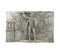 Leonidas & 300 Spartans Plaque en relief - Thermopylae Battle Spartan Warrior Wall Art, fait à la main, pierre coulée, 61 cm