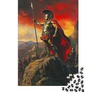 Léonidas Puzzle 1000 Pièces pour Adultes Roi des gladiateurs Romains pour L'accrocher Une Fois L'assemblage Terminé Puzzle Pixel Art De l'art De La Décoration Moderne Multi-Colour 1000pcs (75x50cm)