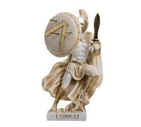 Leonidas Statue du roi spartiate grec en albâtre Doré 20,1 cm