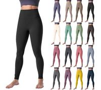 Leonie and Co Leggings,Long à Taille Haute Modelant Existe Tailles Grandes Confortables et Extensibles Yoga Pilates Fitness Tenue de Sport Legging Noir Femme Coton Taille Haute