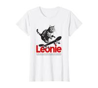 LEONIE - Joli nom de fille avec un chat & un skateboard T-Shirt