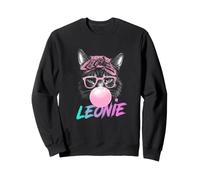 Leonie - Joli prénom de Fille avec Un Chat Mignon Sweatshirt