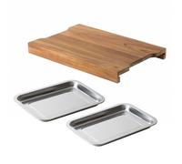 Léonie - Planche à découper rectangulaire 42 x 28 x 4 cm avec 2 tiroirs