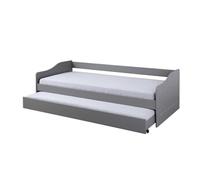 Leonie23 lit 90x200cm avec 1 lit gigogne gris.
