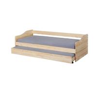 Leonie23 lit 90x200cm avec 1 lit gigogne naturel.