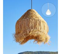 Lumisky Suspension LEONORA NOMAD - Jacinthe d'eau bohème, LED blanc/RGB, D44 cm beige