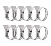 LEONTOOL 10 PCS 1-1/2 pouce Key-Type 304 Pinces de tuyau à vis sans fin en acier inoxydable, réglables 27-51mm OD avec vis à oreilles facile à tourner pour conduit de sécheuse, plomberie, automobile