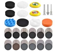LEONTOOL 133 PCS Disque de ponçage Perceuse Kit de polissage, 3 "Kit de restauration de phare 60-10000 Grain Papier de verre sec humide Crochet et boucle pour voiture Bois Métal Verre Résine