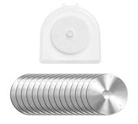 LEONTOOL 15 Lames de Rotation 45mm pour Cutter Rotatif, Acier SK5, Compatibles Avec Fiskars Olfa, Pour Tissu Papier Cuir, Patchwork Couture Loisirs Créatifs, Boîte de Rangement