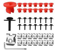 LEONTOOL 15 Sets Vis de Carter Moteur T30 avec Écrou Clip et Douille, Kit de Boulons pour Pare-Boue, Compatible Ford Focus Fusion Escape Explorer C-Max Transit Connect, Clé Torx Incluse