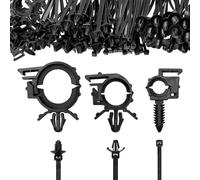 LEONTOOL 150 pièces d'attaches universelles en nylon à pousser pour câbles avec clips de fixation pour faisceaux de câbles automobiles, accessoires de câblage automobile