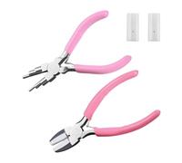 LEONTOOL 2 outils de fabrication de bijoux, pince à mâchoires souples avec bélière 6 en 1 pince de fabrication 3 mm à 10 mm, pince à bec plat avec 2 pointes pour le redressement du bouclage du fil
