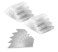 LEONTOOL 200 Lames pour Cutter, Acier à Haute Teneur en Carbone, Réutilisables avec Boîte de Rangement, Pour Carton, Moquette, Cuir, Placo Plâtre, Standard