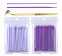 LEONTOOL 200 Pack de pinceaux de retouche avec détails dorés, Stylo applicateur de Peinture pour écrivain Fluide à Lignes Fines, Micro-applicateurs jetables (1,5, 2,0 mm)