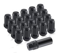 LEONTOOL 20pc M12x1.5 Lug Muttern-Ersatz für Aftermarket-Rad, 1.38" hoch konischen Sitz 60° schwarz 6 Spline geschlossen Ende Lug Mutter mit Steckschlüssel