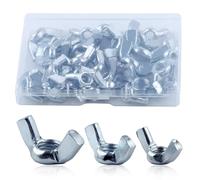 LEONTOOL 35PCS SAE Tailles Écrous à oreilles Assortiment Kit 1/4 « -20, 5/16 « -25, 3/8 « -16 Zinc Écrous Pièces Papillon Écrou à oreilles Torsion à la main Serrer Oreilles écrous à oreilles