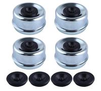 LEONTOOL 4 Pcs 2.72" Capuchon de moyeu de remorque Capuchon Anti-poussière d’essieu de remorque Couvercle de Graisse avec 4 Bouchons en Caoutchouc supplémentaires