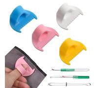 LEONTOOL 4 Pcs 3mm/4mm Edge Stitch Lock Jauge de couture, Aiguille à coudre Jauge Outil de mesure Mini Coutures Règle de doigt Kit de couture DIY Kit de couture avec pinces élastiques et sélecteur