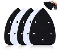 LEONTOOL 5 pièces de disques abrasifs pour détail de souris avec crochet et boucle, disques abrasifs triangulaires avec 5 trous, interface en mousse, 140 mm pour ponceuse à souris, plaque de support