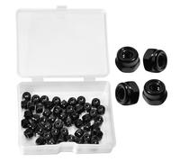 LEONTOOL 50Pcs M3 x 0,5 mm Contre-écrous, contre-écrous hexagonaux métriques autobloquants en nylon insérés Écrou de sertissage en acier inoxydable 304 plaqué zinc noir pour auto, machine, meubles