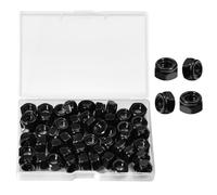 LEONTOOL 50Pcs M8 x 1,25 mm contre-écrous, contre-écrous hexagonaux métriques autobloquants en nylon insérés Écrou de sertissage automatique zingué noir pour voiture, machine, meubles