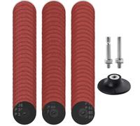 LEONTOOL 75 PCS Disques de ponçage de 3 pouces Roll Lock Disque à changement rapide - 30/60/80 Grit R Type Backing Drill & Die Grinding Disc de ponçage avec support 1/4" pour bande de surface