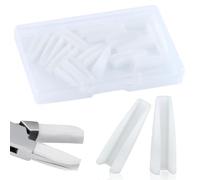 LEONTOOL 8 paires de mâchoires de remplacement en nylon pour les pinces à nez plat et à monture demi-ronde, inserts à bout lisse pour la réparation des lunettes et le formage des bras