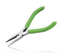 LEONTOOL 9GD036 Pince à bec long avec coupe-fil, pince à bec aiguille de 12,7 cm de long avec petites mâchoires dentelées, pince coupe-fil, pince à bec long pour la fabrication de bijoux, vert