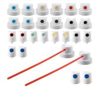 LEONTOOL Capuchons universels de Peinture en aérosol 26 Capuchons et Embouts Assortis Adaptateur pour Bombes aérosols Buses de Peinture, pour Graffiti, réparation Automobile, projets de Bricolage