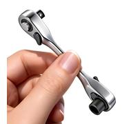LEONTOOL liquet Miniature Double Embout 1/4"-Système 72 Dents Réversible 5°Pour Douilles et Embouts dans Espaces Restreints, Détente Rapide, Acier Chrome-Vanadium, Outil Compact Polyvalent