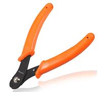 LEONTOOL Coupe-fil à mémoire de forme de 12,7 cm pour la fabrication de bijoux, les travaux manuels et les perles, orange, acier au carbone et PVC, poignée ergonomique antidérapante, 12 x 8,6 x 1 cm