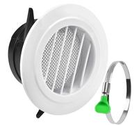 LEONTOOL Kit complet pour bouche d'aération de soffite (4 pouces). Inclut un collier vert, une grille ronde avec moustiquaire,Conçu pour les ventilateurs d'extraction (salle d'eau, bureau)