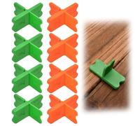LEONTOOL Kit de 8 Entretoises pour Lames de Terrasse, 4 Épaisseurs (1/16", 1/8", 3/16", 1/4"), Gabarit et Serre-Joint pour Terrasse en Bois Traité et Composite, pour Espaces Uniformes (Vert & Orange)