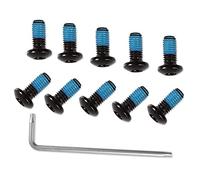 LEONTOOL Lot de 12 boulons de frein à disque M5 x 10 mm pour VTT - Noir - Avec 1 clé Torx T25 - Pour vélo de route et VTT
