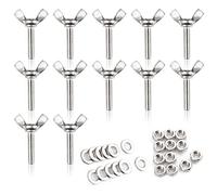 LEONTOOL Lot de 12 vis papillon avec bouton papillon M6 x 25 mm en acier inoxydable 304